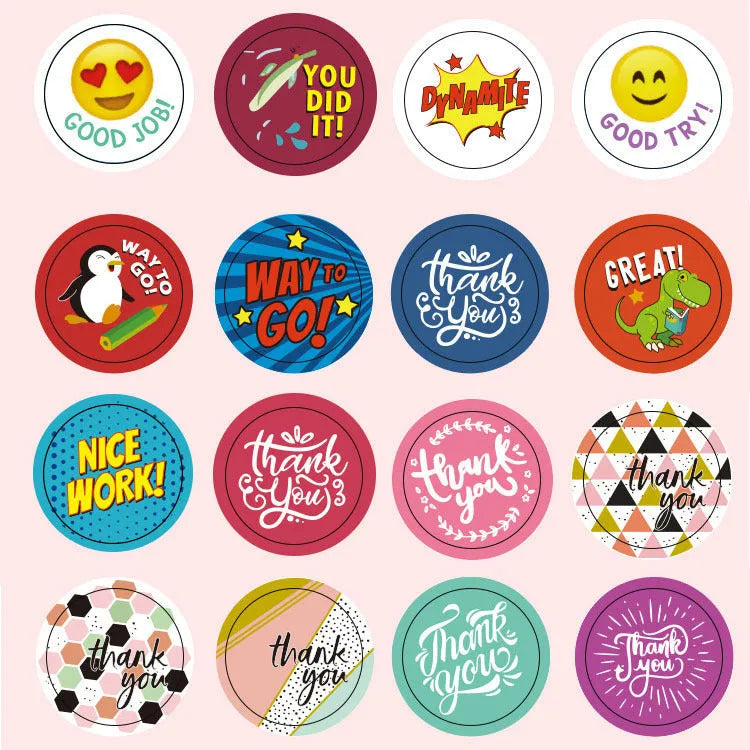 Roll of 500 Halloween pumpkin pattern PVC stickers in candy colours, each 2.5 cm diameter