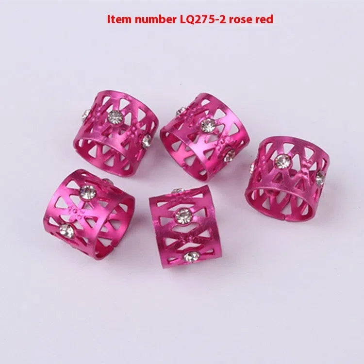 Metal hair ring with hollow jeweled crown design in multiple colour options for wig decoration