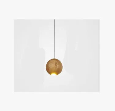 Nordic style solid wood ball chandelier with adjustable height ceiling installation