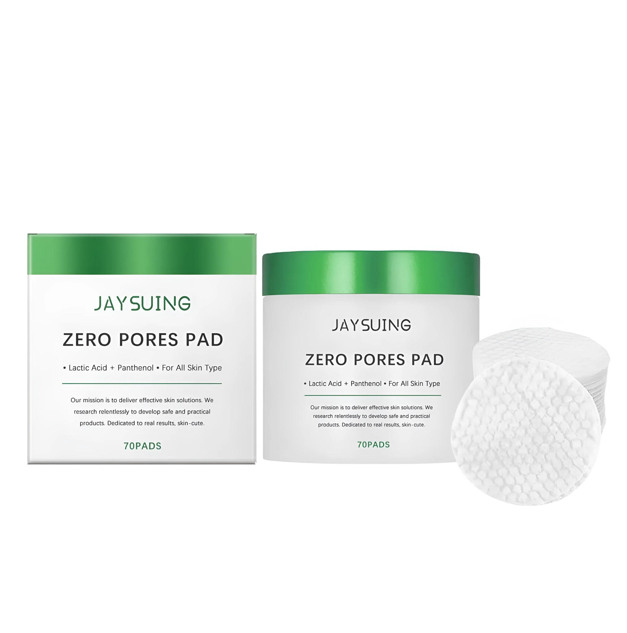 Pack of 70 moisturising and cleaning facial pads with lactic acid and salicylic acid