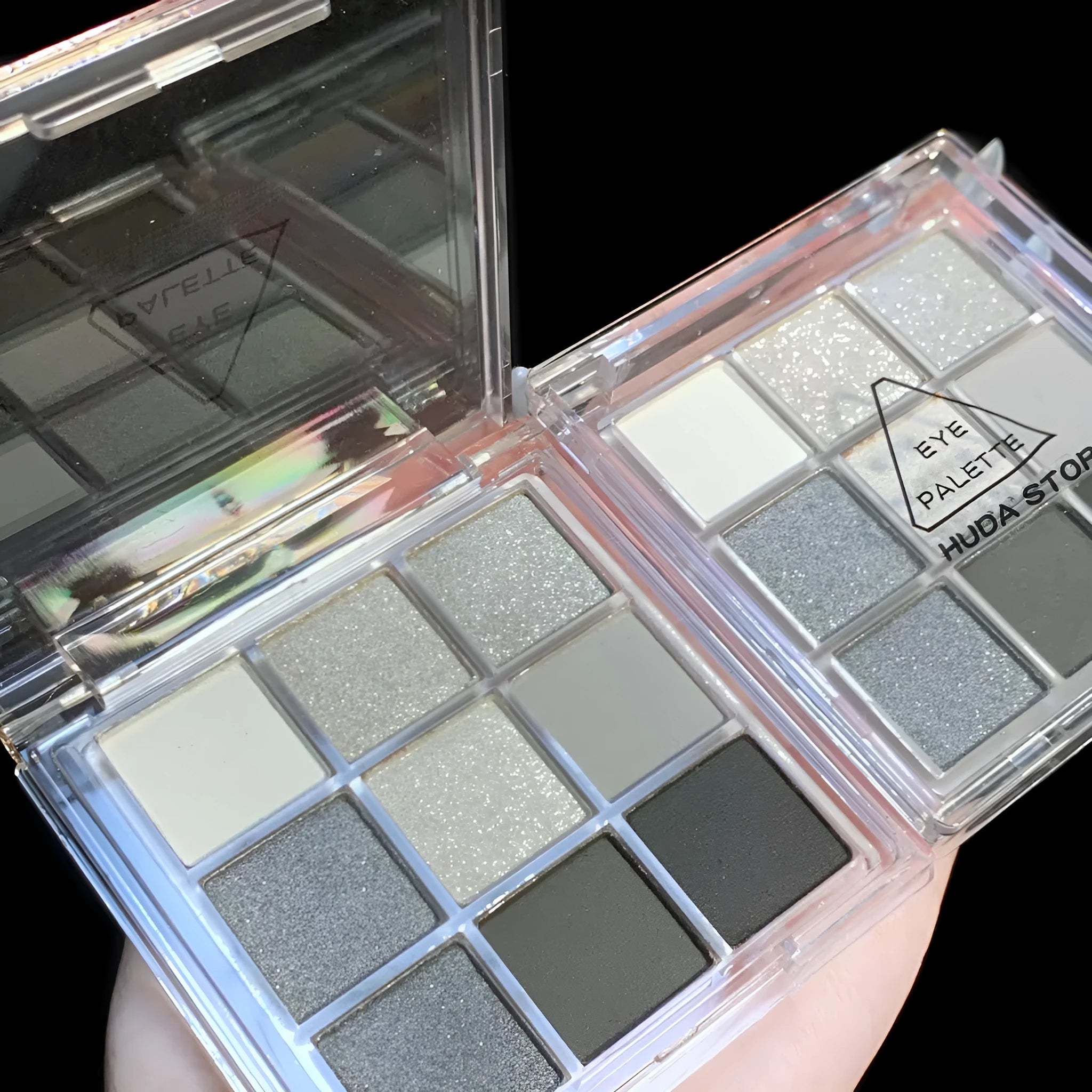 INS CZ0069 nine colour eyeshadow palette showing grey tones including iron grey and black shades