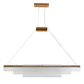 Modern minimalist glass pendant lamp with iron frame in three size options for restaurant lighting
