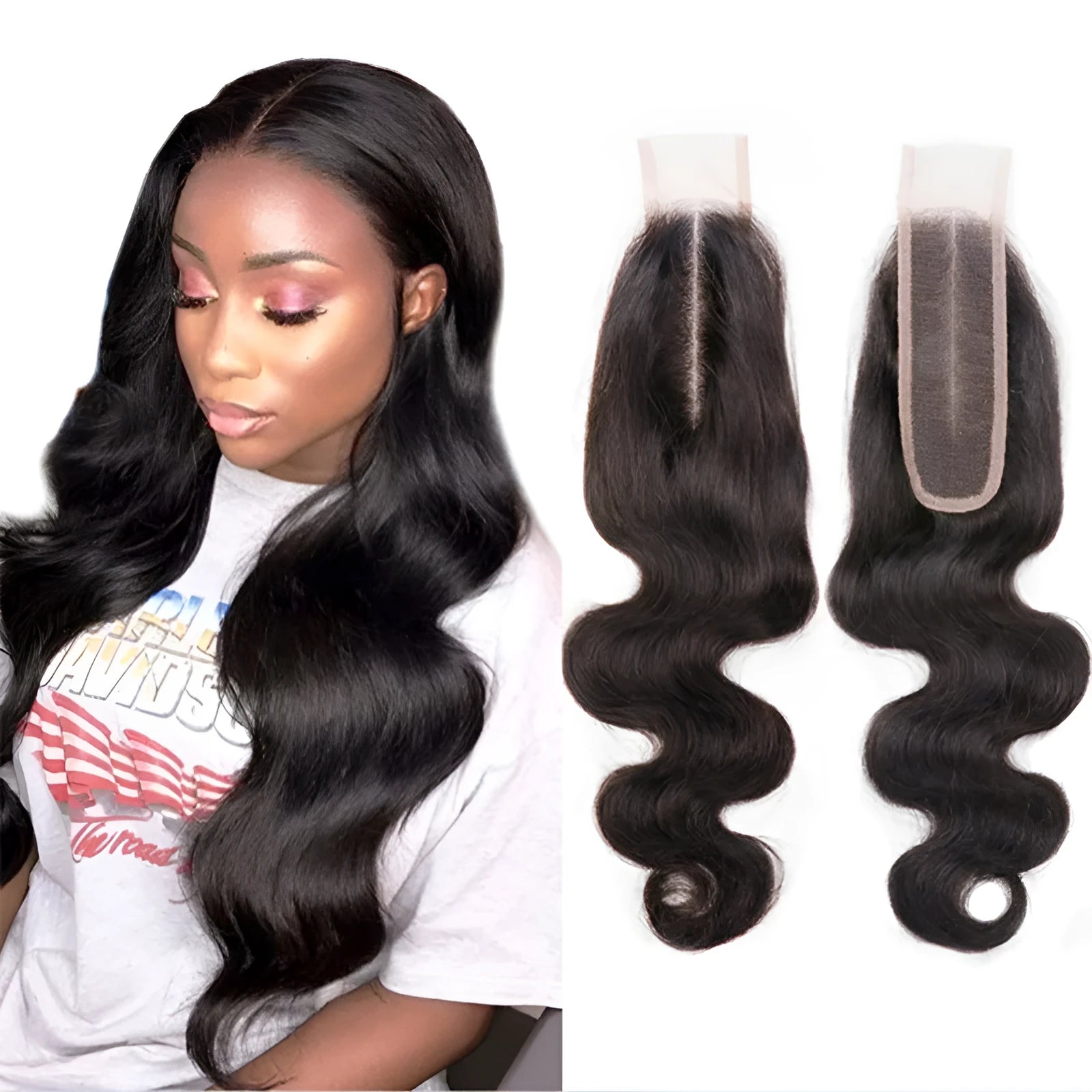 Natural colour straight human hair wig for women in exotic style, showing length options