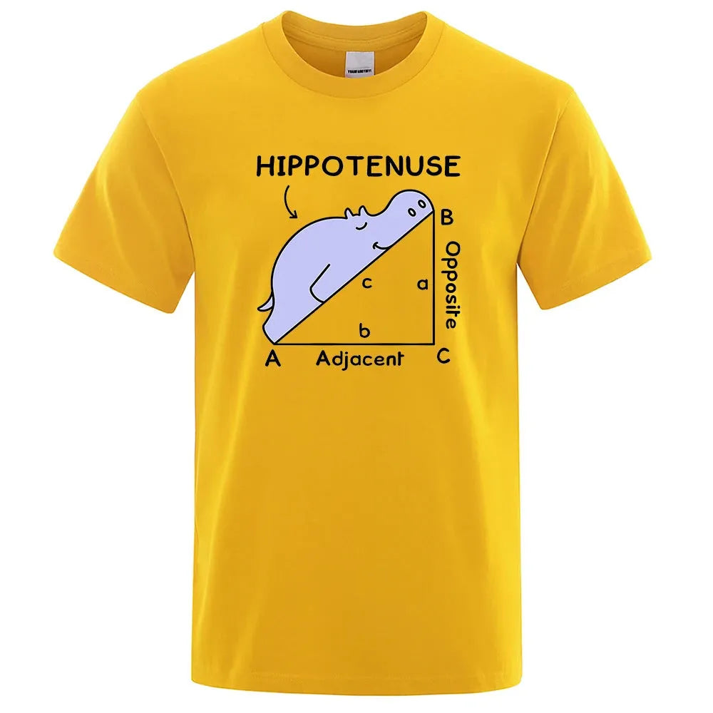 Hippotenuse Opposite Adjacent funny mathematics printed cotton t-shirt in loose fit with regular sleeves