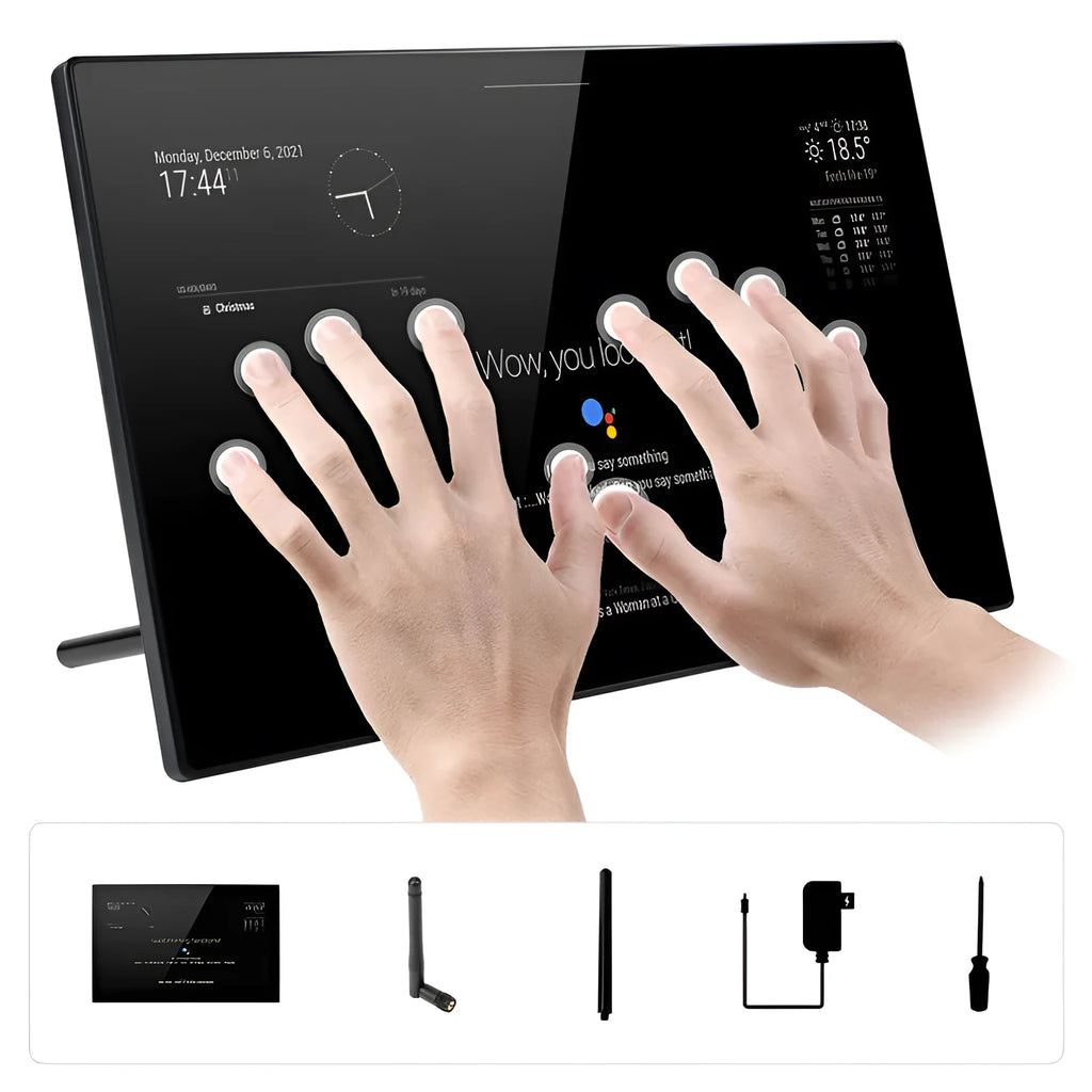 13.3 inch integrated computer voice assistant with CM4 main control and touch display magic mirror interface
