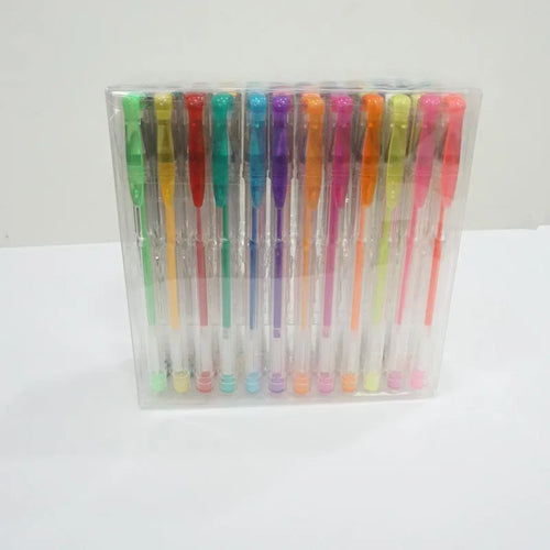 100 colour gel pen watercolour set with highlighter pens showing plastic construction and fine tips