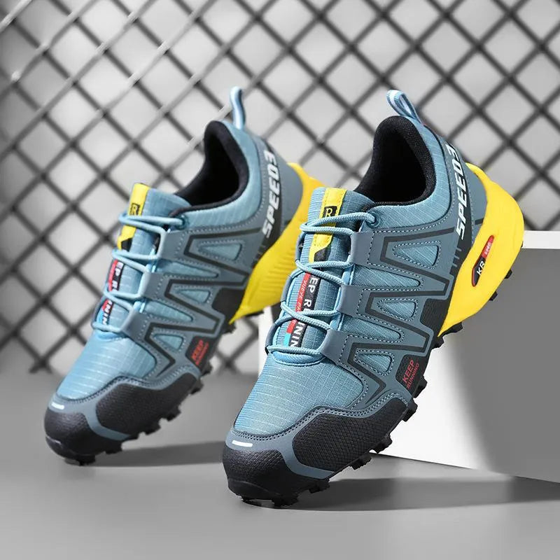 Men's outdoor casual lightweight breathable shoes, synthetic leather upper, low-top, flat heel, available in black red