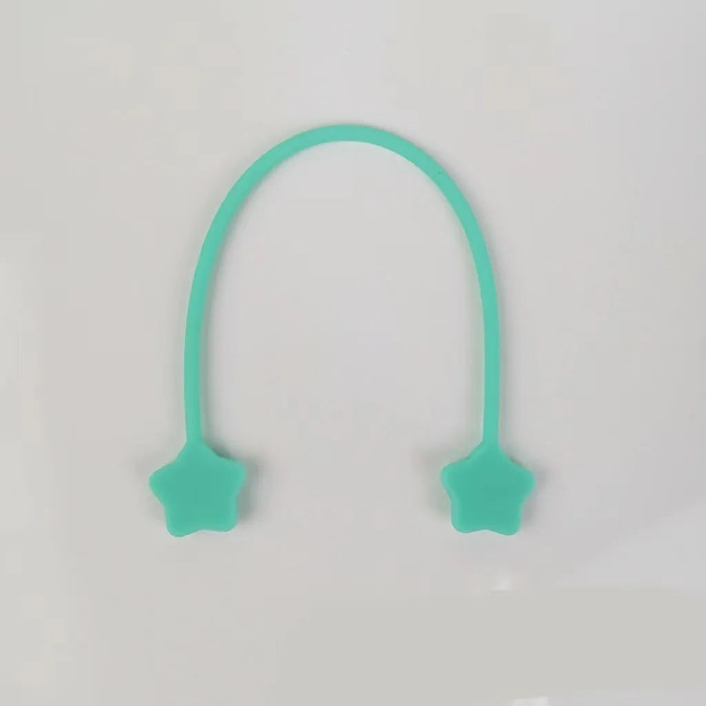 Silicone cable winder with magnet in assorted colours on a white background