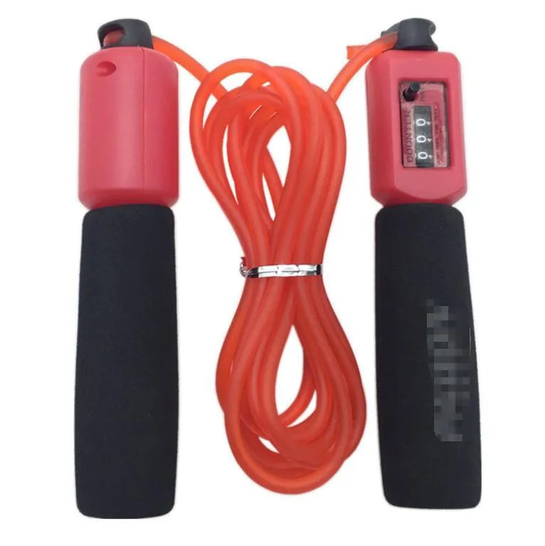 Fitness skipping rope with 3m length and sponge handles in black blue green or red