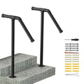 Black metal minimalist ladder support for household use, shown as a single unit.