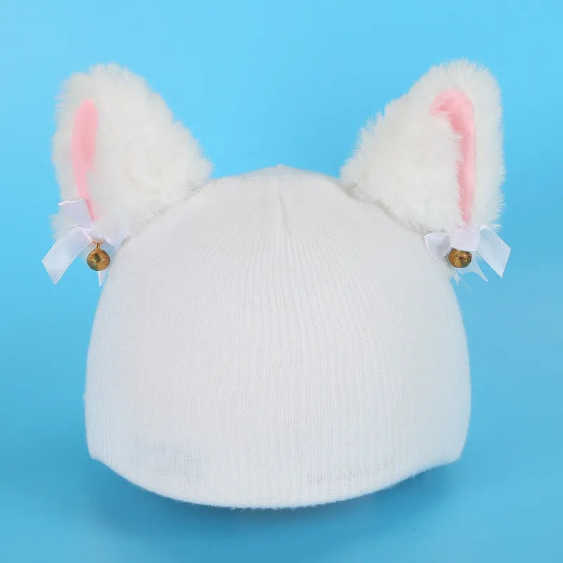 Plush fabric cat helmet hat cover in various cartoon styles for pet dress-up