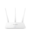 White dual-band wireless router with 2.4GHz and 5GHz frequency support