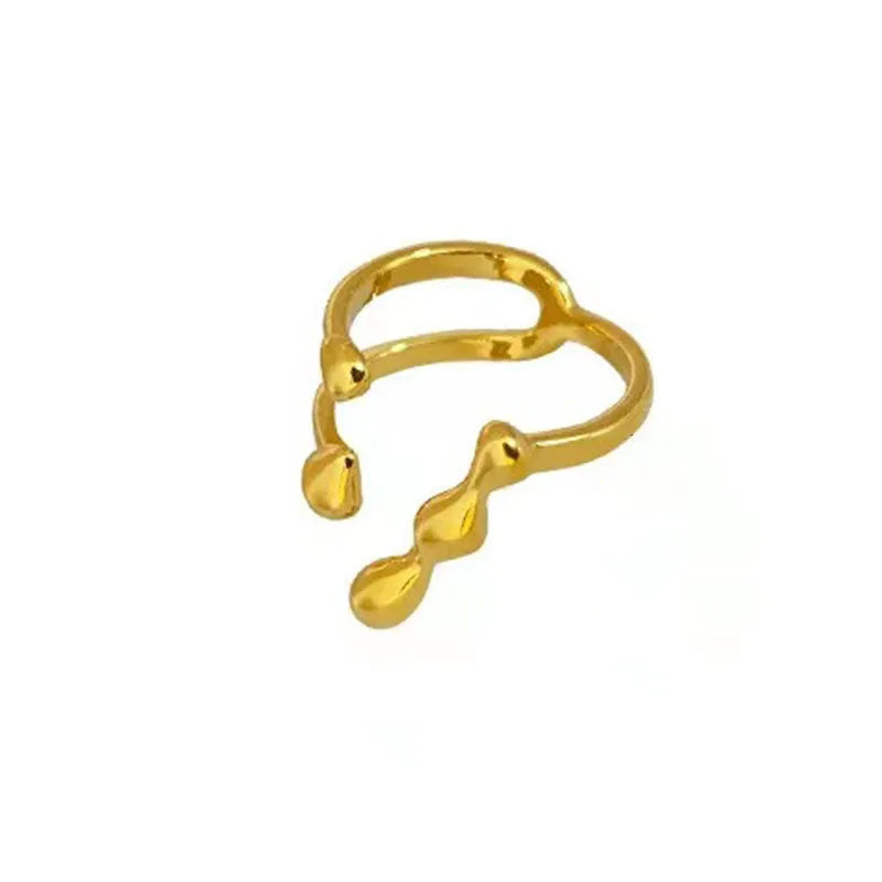 Gold or silver plated brass opening ring with circular sphere design for women