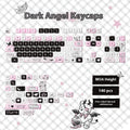 Sublimation printed PBT keycap set for mechanical keyboards showing cartoon pig and animal theme designs