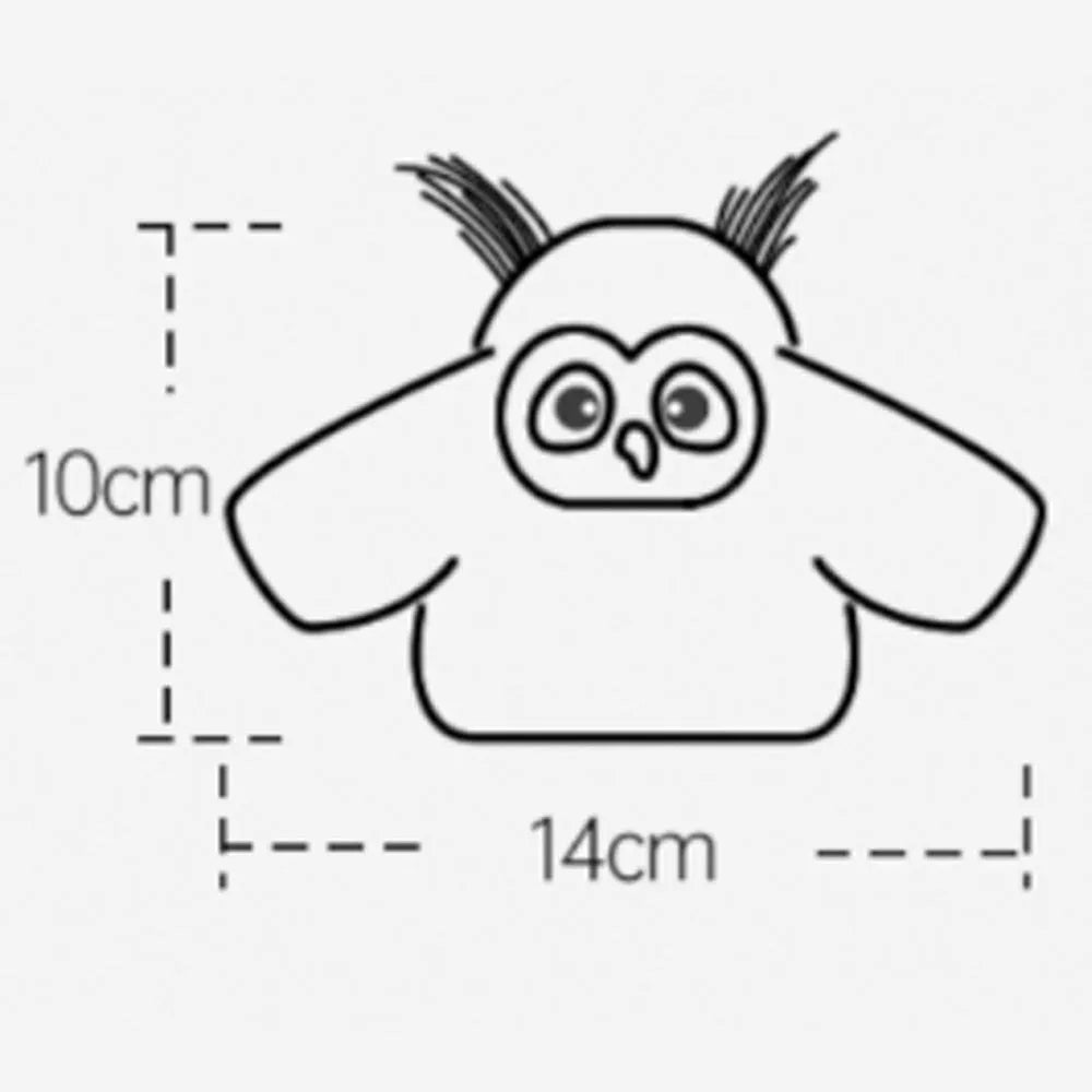 Grey interactive owl cat toy with flapping wings for indoor feline play
