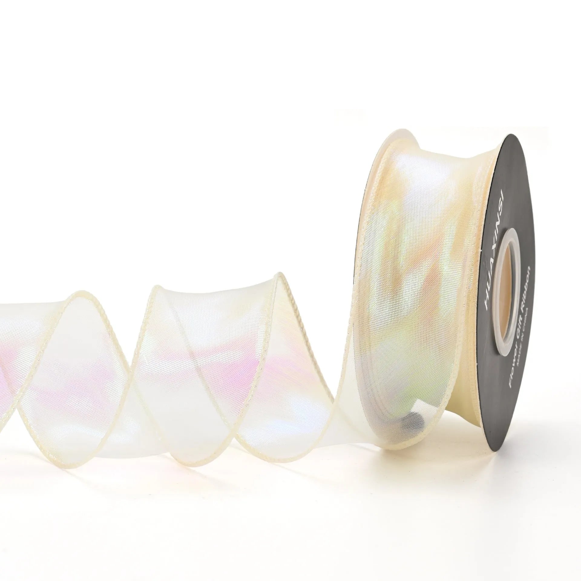 Fishtail yarn mesh ribbon with wave edge cutting in multiple colours for craft and floral decoration