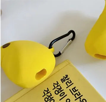 Bright yellow silicone protective case for Apple-compatible wireless Bluetooth headphones