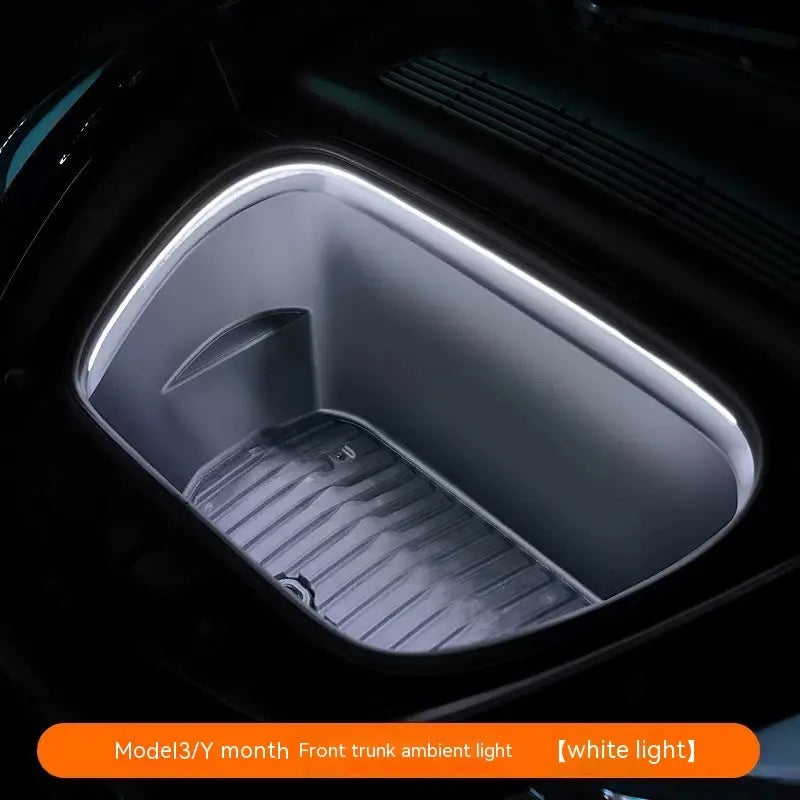 Tesla Model 3 Model Y front console ambient light kit with soft silicone light bar in choice of three colours