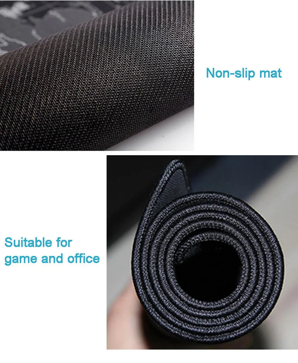 Custom cartoon extended mouse pad L size 900x400mm natural rubber base