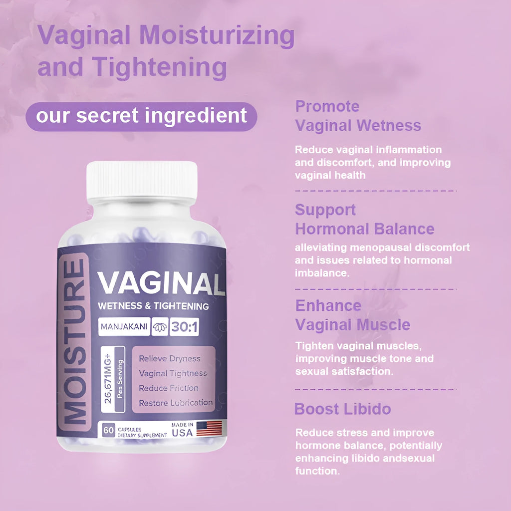 Bottle of Popular Vaginal Capsule supplement containing 60 capsules for adult women