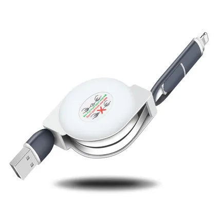 3-in-1 telescopic charging cable extended to 120cm with titanium alloy connectors