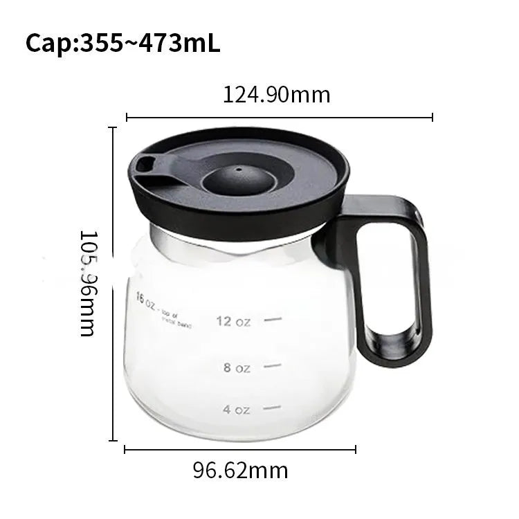 Transparent borosilicate glass coffee maker with silicone cover showing modern design