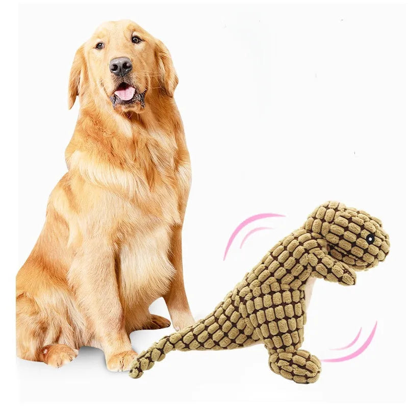 35 cm long dog chew toy with squeaker sound in grey, green or orange colours
