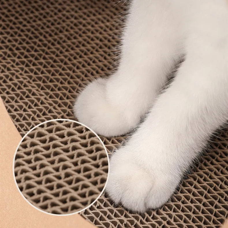 Brown integrated cat scratch board and paper bag nest made from washable kraft paper, dimensions 40x30x53cm