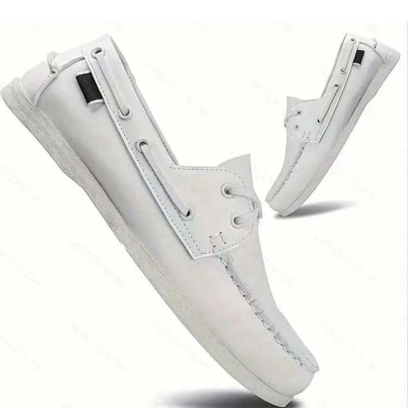 Men's black casual Oxford-style shoes with artificial PU leather upper and flat heel on a white background.