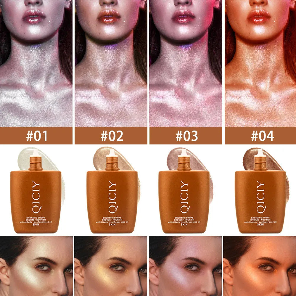 30ml face and body highlighting cream contour liquid bottle in four colour options