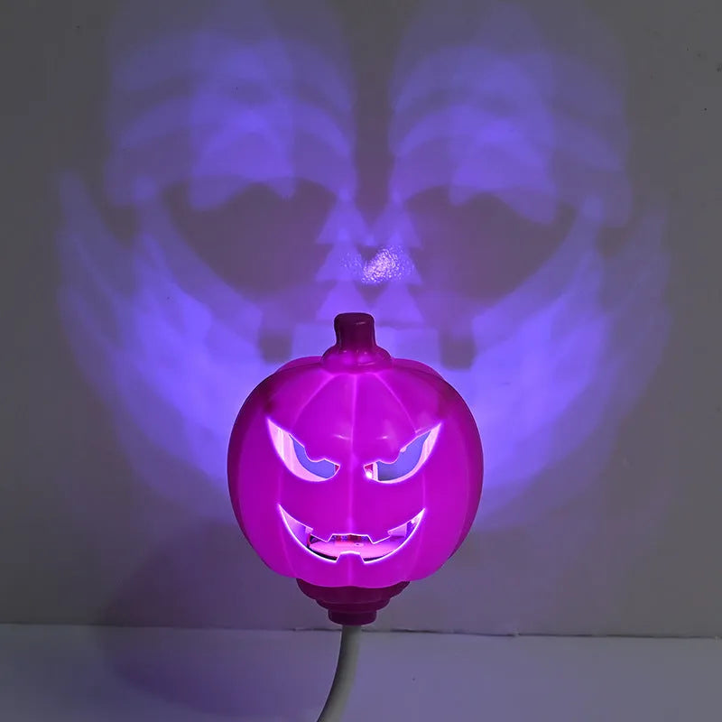 Pumpkin shaped LED lamp with yellow or purple light options for Halloween and autumn decoration