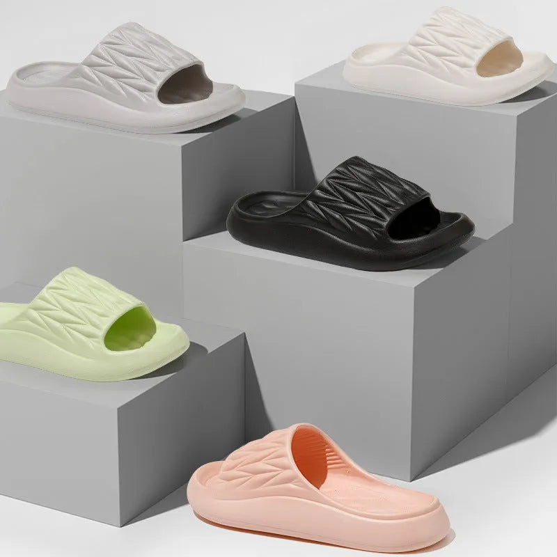 Leaf texture design EVA household slippers in multiple colours with non-slip sole