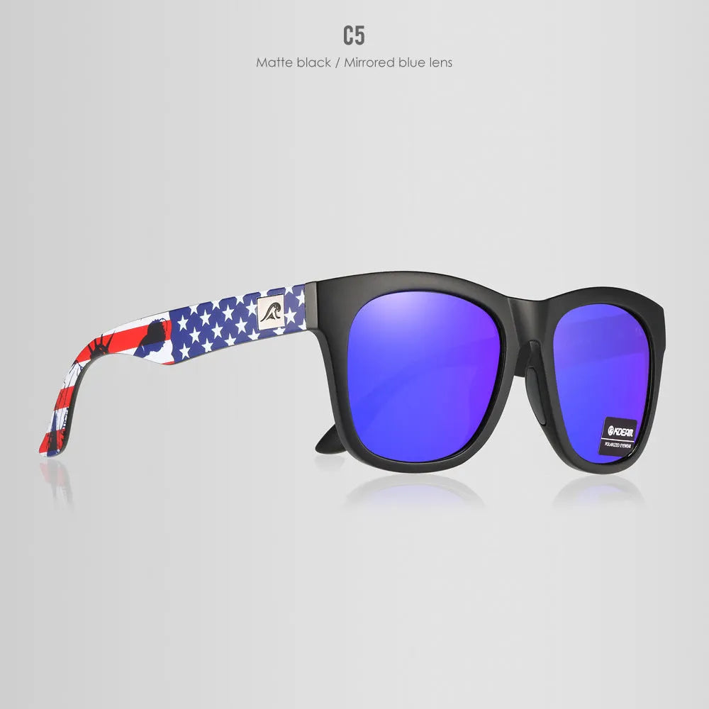 Thickened polarized sunglasses with TAC lenses and PC frame for outdoor UV protection.
