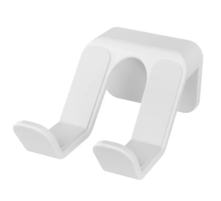 Black plastic ABS wall hanging rack for game controllers with adhesive pads and screws