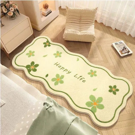 Flower shaped cartoon alien bedside blanket in gradient flower pink colour pattern