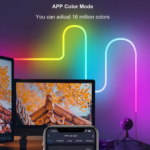 3 metre USB-powered RGB neon light strips with Bluetooth music sync and remote control
