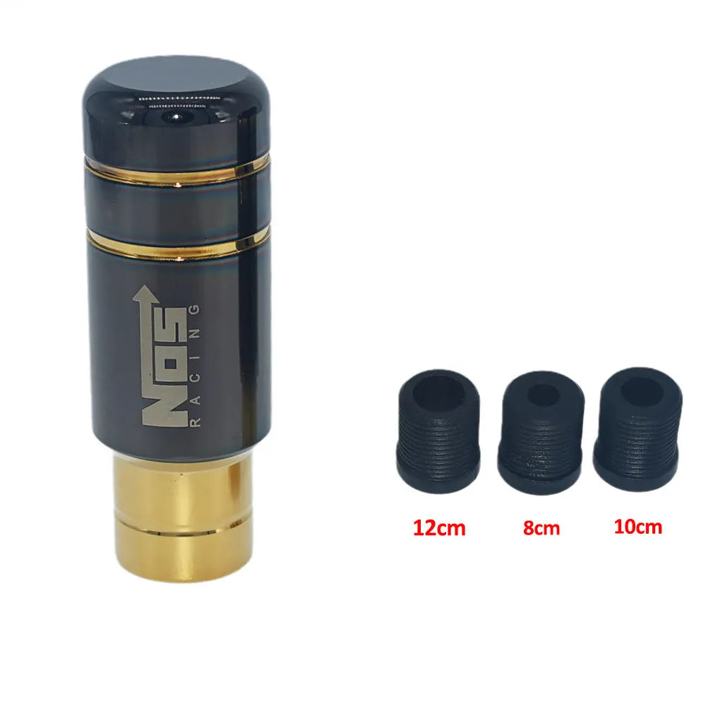 Roasted blue stainless steel gear shift head with three rubber installation sleeves