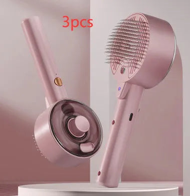Ceramic white pet grooming brush with steam function and UV sterilisation light