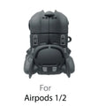 Black Creative Bat Chariot TPU silicone protective cover for AirPods 2nd generation charging case