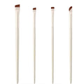 Four angled eyeliner and brow brushes with ultra-thin precision tips for makeup application
