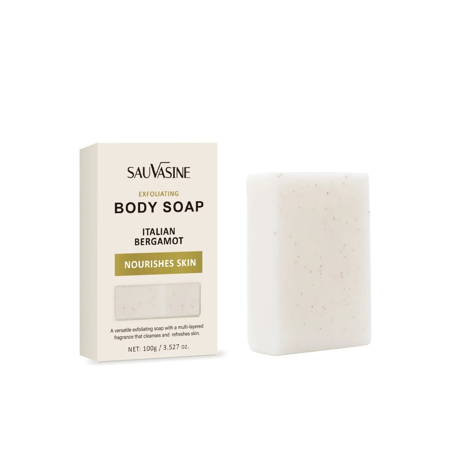 Exfoliating body soap bar for adult bathing with moisturising properties