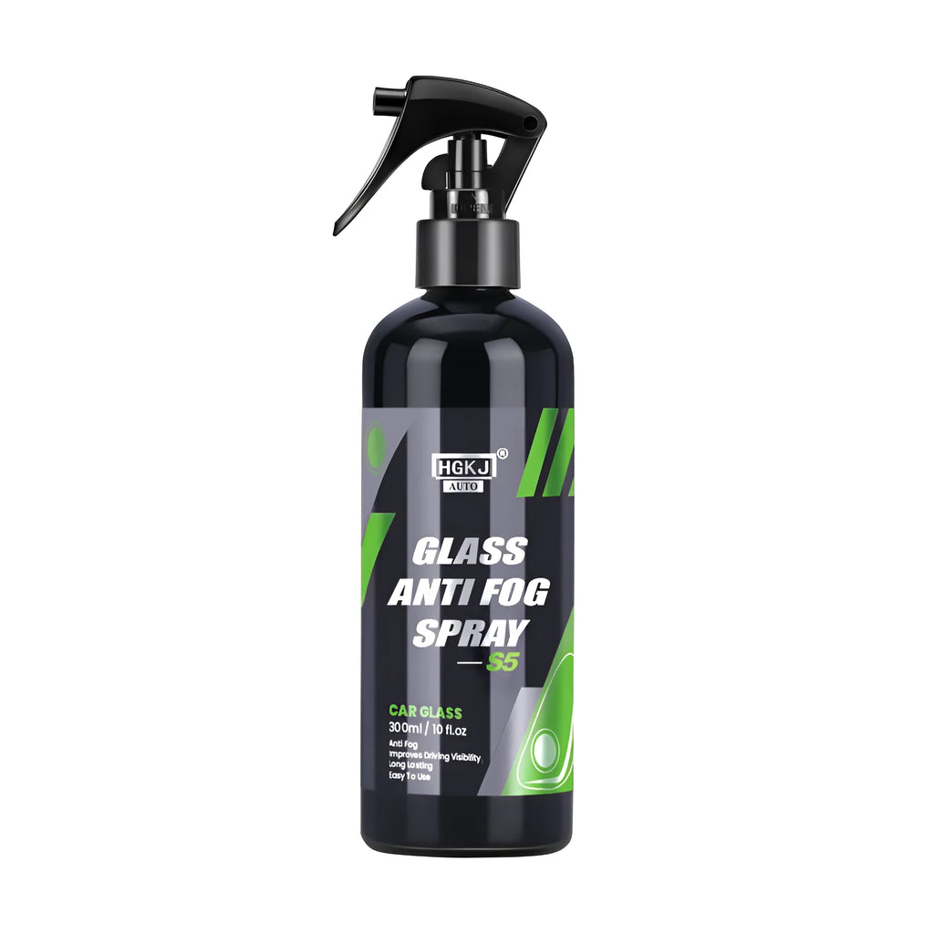 Car glass antifogging agent spray bottle labelled AUTO-S5 in 100ml, 50ml, and 30ml sizes