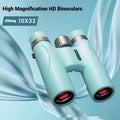 Grey or blue 10x32 binoculars with wine red film imaging and compact 112mm size