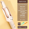 Beige anion automatic hair curler with FS-H208 negative ion technology and hair stick