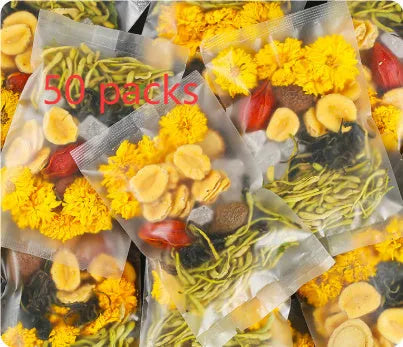 Honeysuckle chrysanthemum tea bags in triangular design with 150g net weight packaging