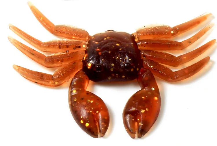 8cm PVC soft plastic crab fishing lure in red and brown colour variations