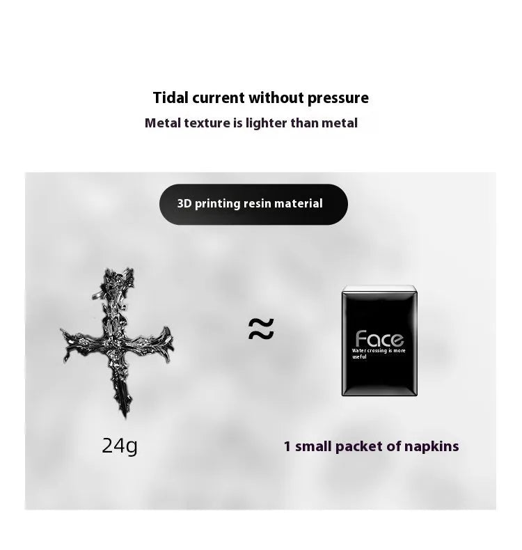 Gothic resin cross hard case headphone cover for Apple AirPods Max in silver colour