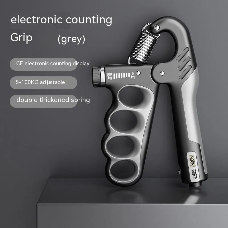 Electronic counter spring grip trainer with adjustable resistance in orange colour