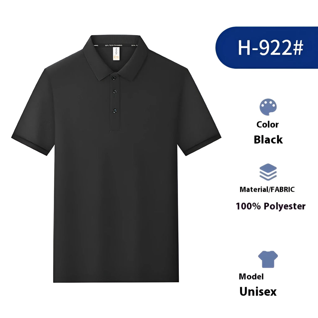Casual lapel short sleeve polo shirt for men in solid colour with regular fit, polyester blend fabric