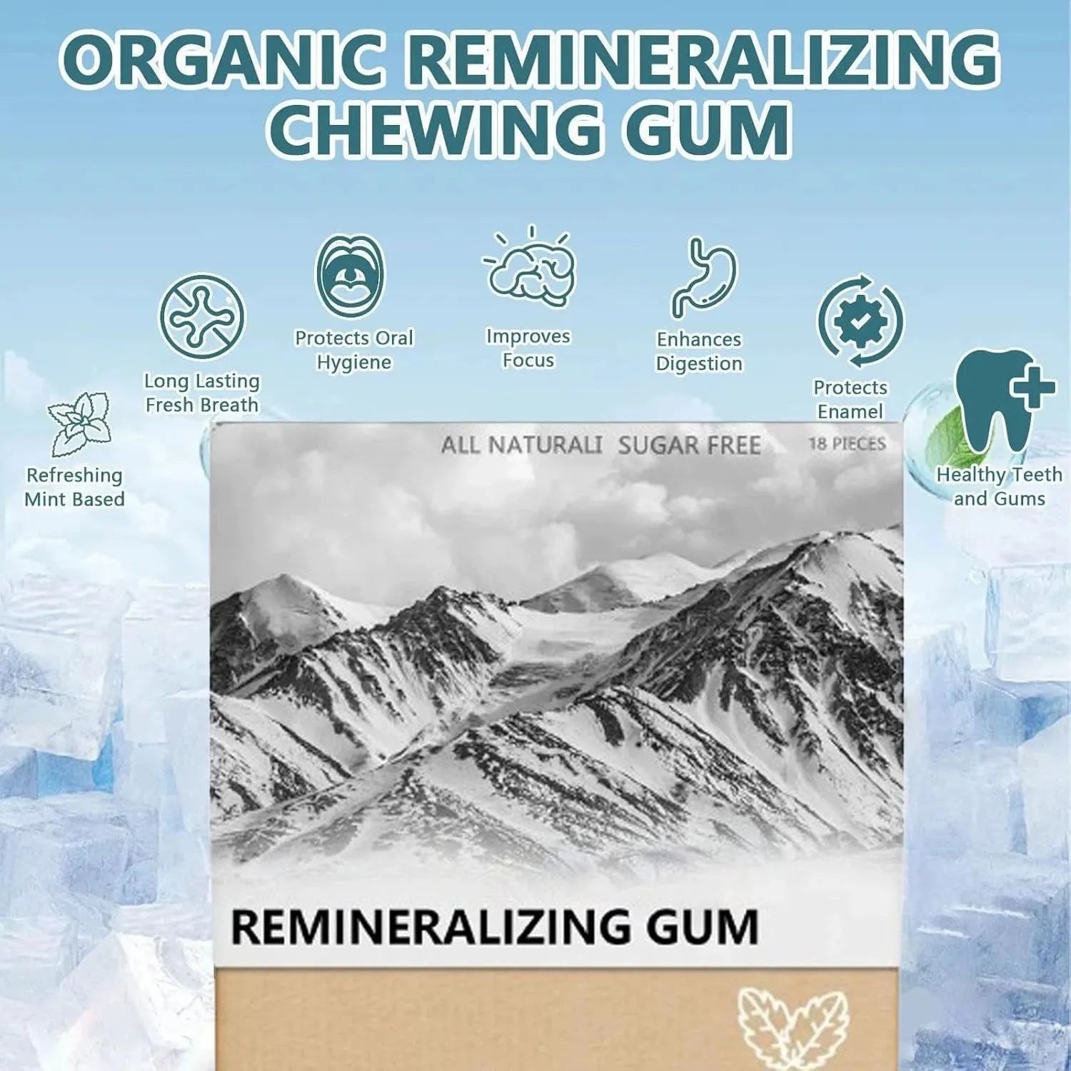 Frankincense mint supplement box containing 18 vegetarian-friendly capsules